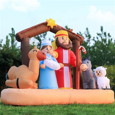 Nativity Scene with Giant Inflatable Figures