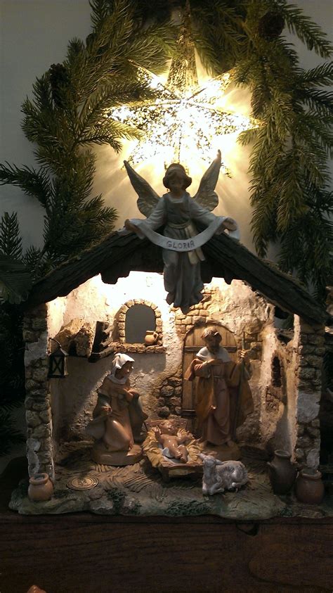 Nativity Scene with Greenery