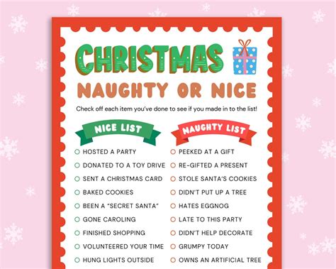 Naughty or Nice List Printable