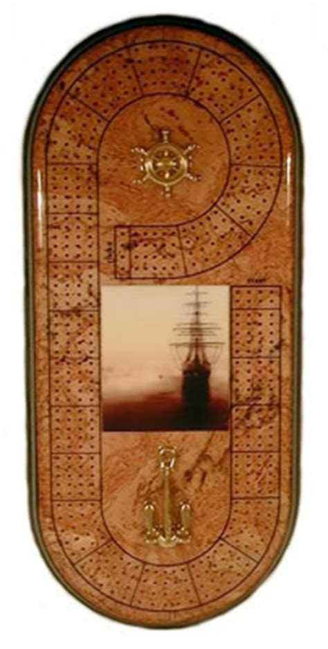 Nautical-Themed Metal Cribbage Board Template