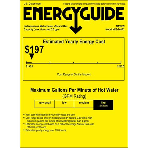 Navien NPE-240A Energy Efficiency