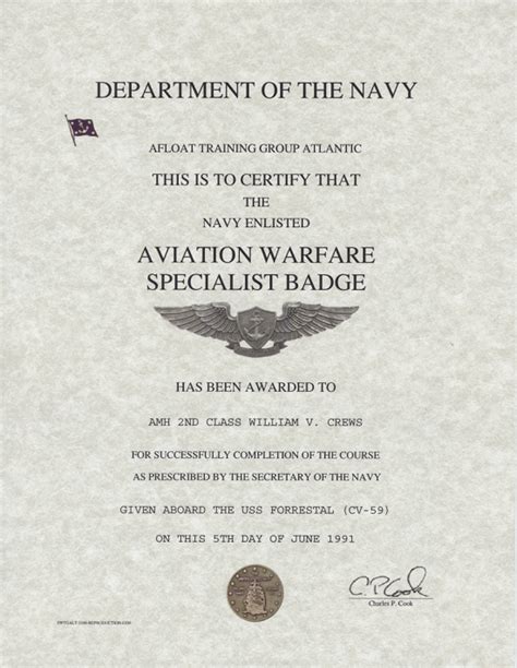 Navy Aviation Warfare Specialist Certification