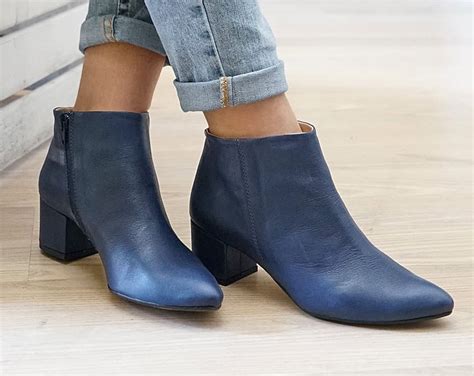 Navy Blue Ankle Boots for Women