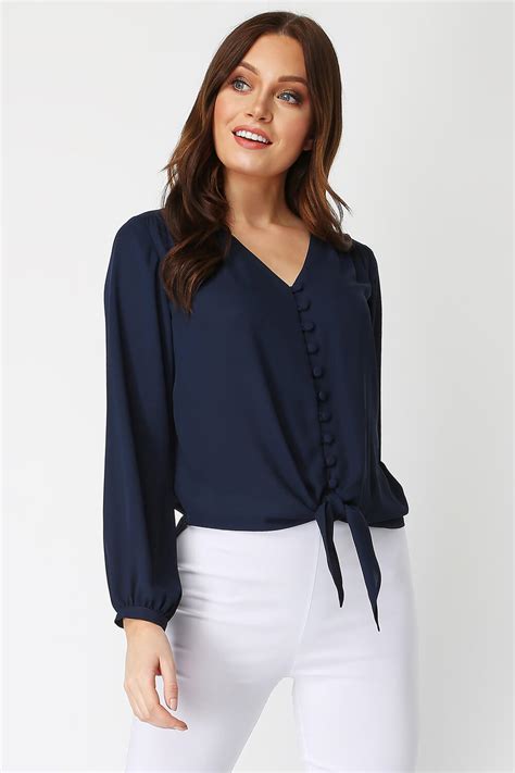 Navy Blue Blouse Body Types