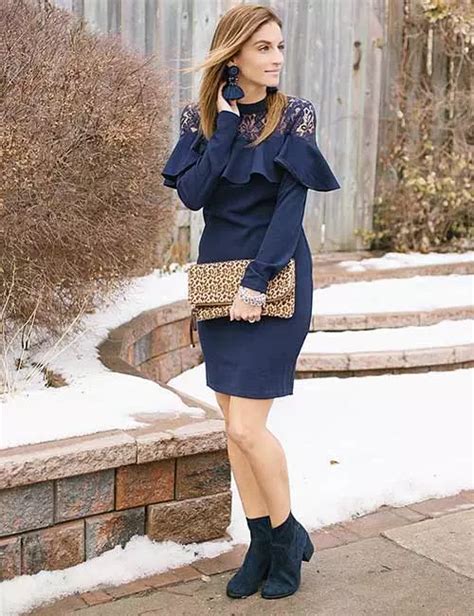 Navy Blue Boots with Skirts