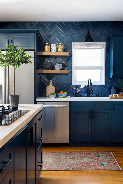 Navy Blue Cabinets Design Ideas