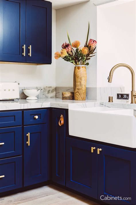 Navy Blue Cabinets and Hardware