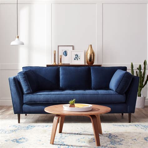 Navy Blue Couch in a Contemporary Living Room