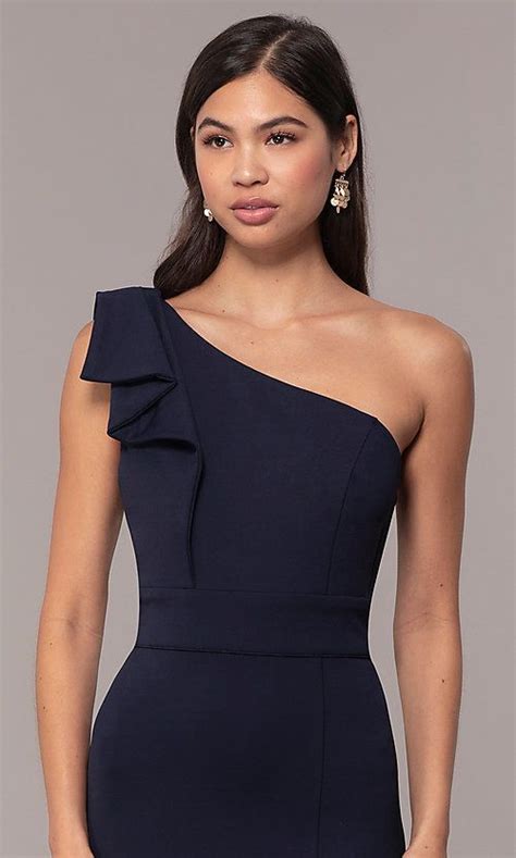 Navy Blue Formal Dress with Satin Fabric