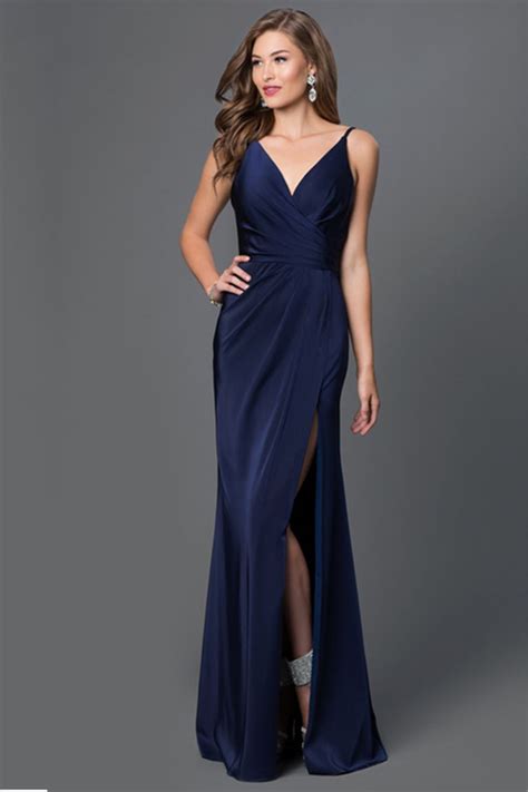 Navy Blue Formal Dress with Bows