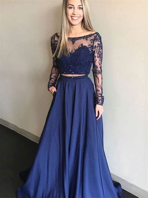 Navy Blue Formal Dress with Velvet Fabric