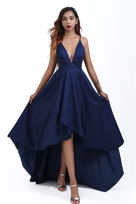 Navy Blue Formal Dress with Beaded Embellishments