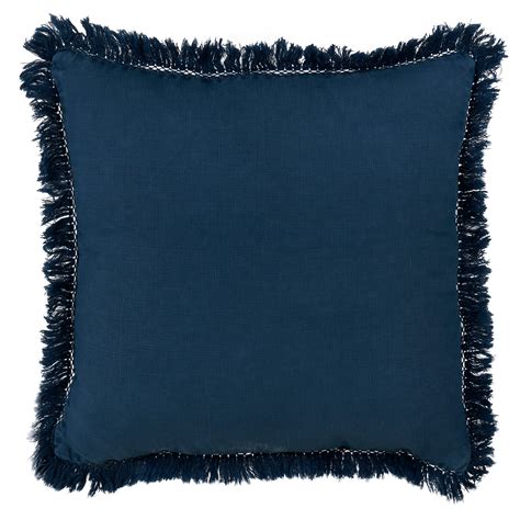 Navy Blue Linen Throw Pillows