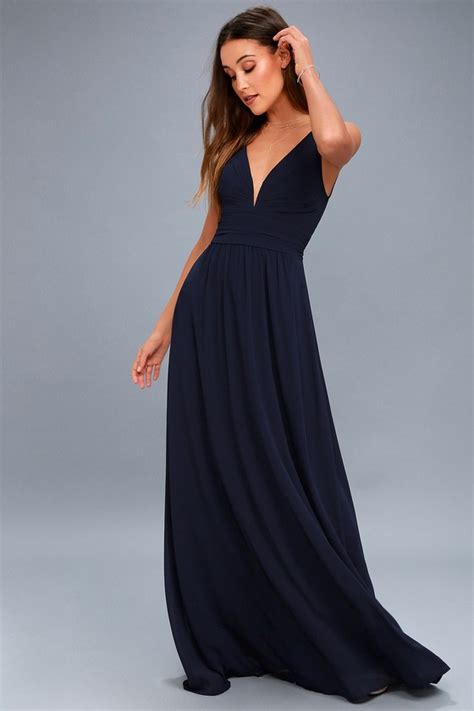 Navy Blue Maxi Dress Styles