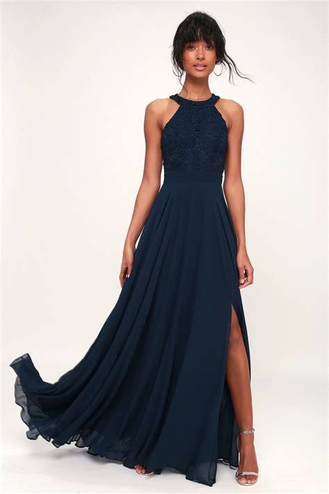 Navy Blue Maxi Dress Style