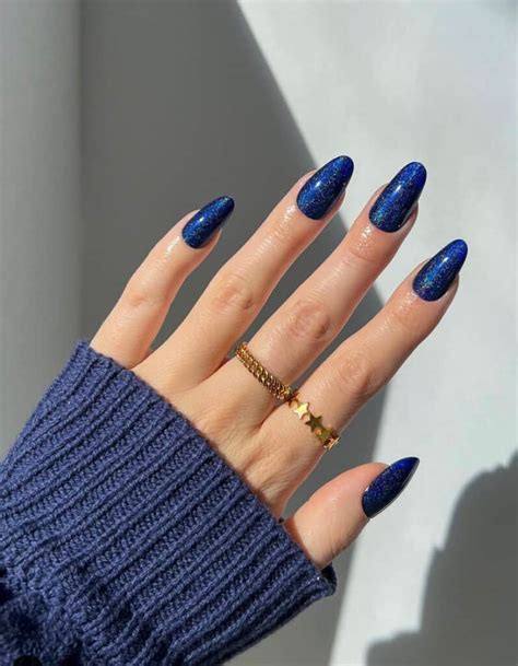 Navy Blue Nail Polish Designs for Long Nails