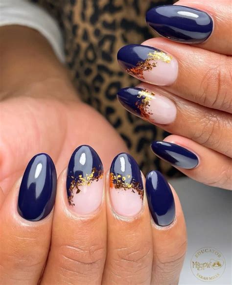 Navy Blue Nail Polish Designs for Spring