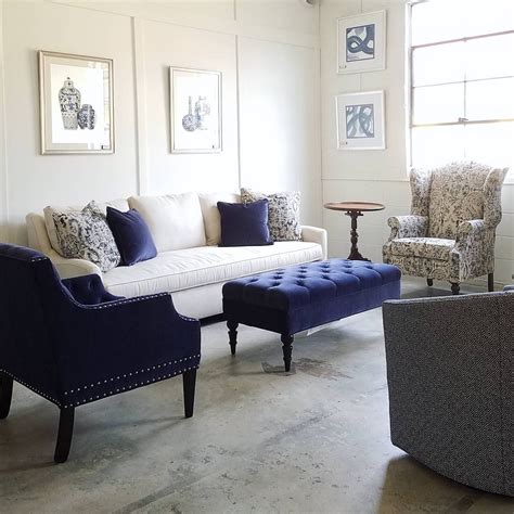 Navy Blue Pillows in a Modern Living Room