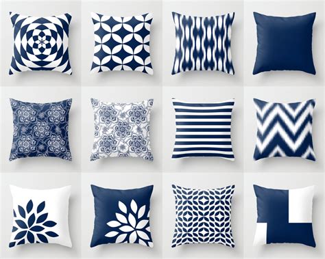 Navy Blue Pillows in a Monochromatic Scheme