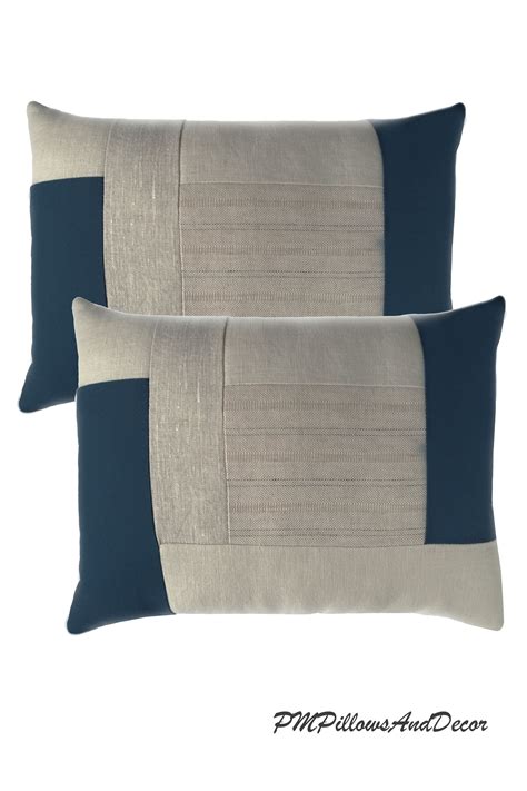 Navy Blue Pillows on a Neutral Background