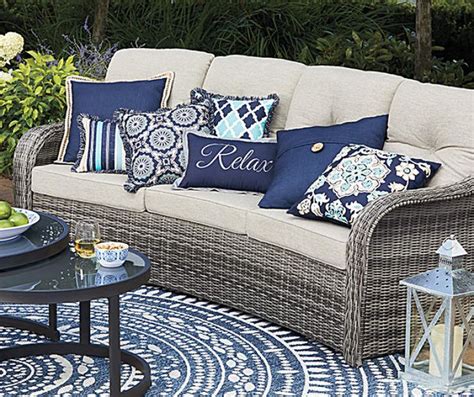 Navy Blue Pillows in Outdoor Spaces