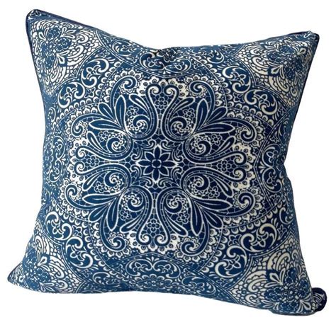 Navy Blue Pillows with a Pop of Color