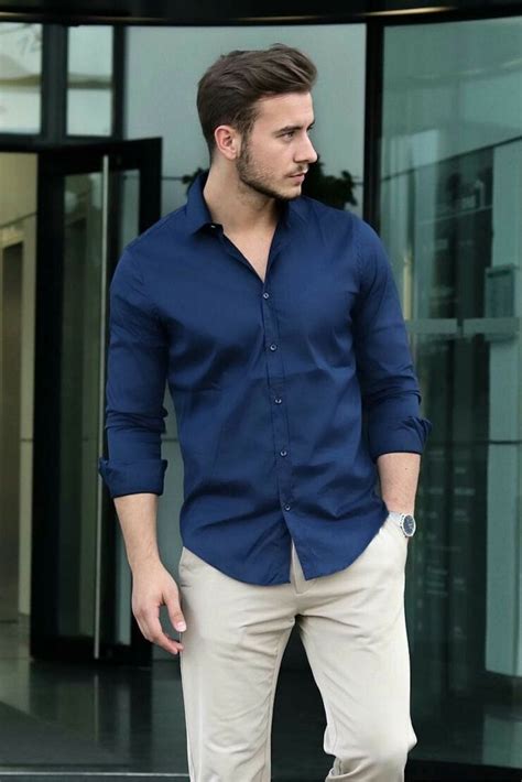 Navy Blue Shirt Styles for Men