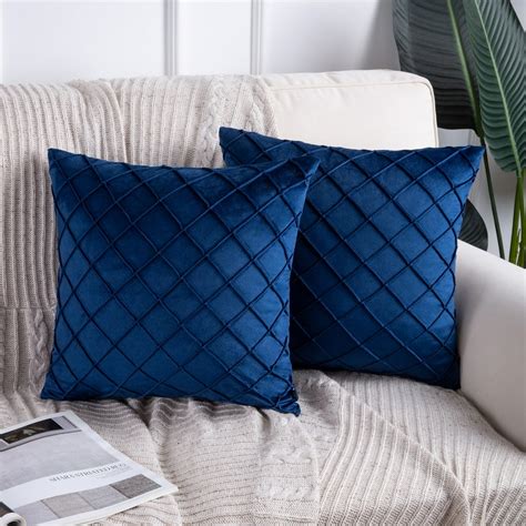 Navy Blue Velvet Throw Pillow