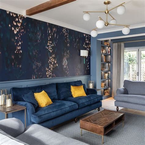 Navy Blue Wallpaper For Living Rooms