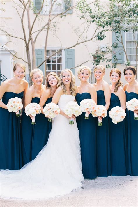 Navy Bridesmaid Flowers