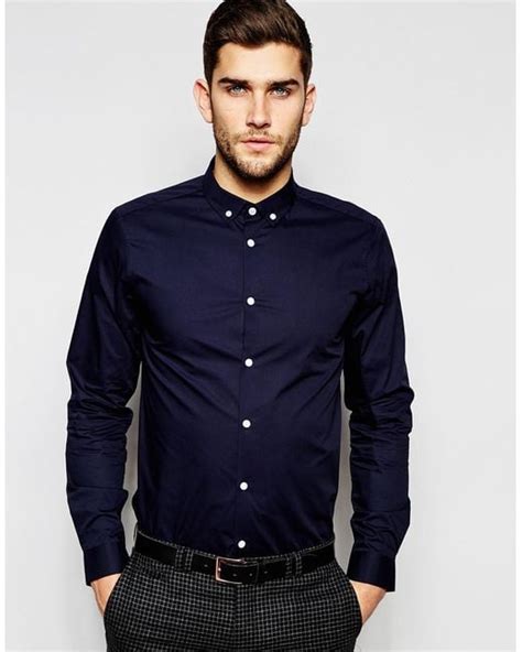 Navy Button Down Shirts