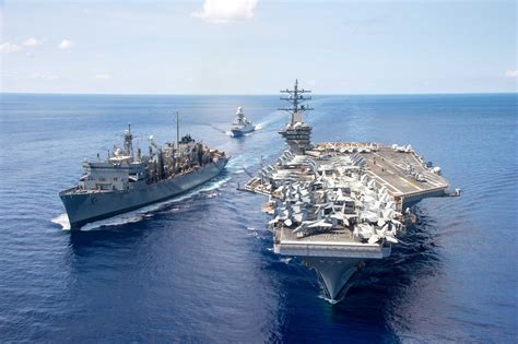 Navy Carrier Strike Group Sailing in Formation