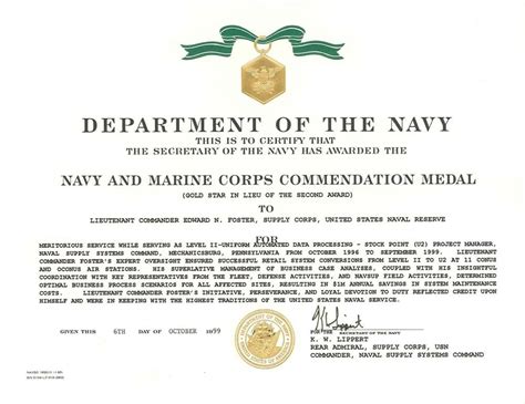 Navy Commendation Medal Criteria