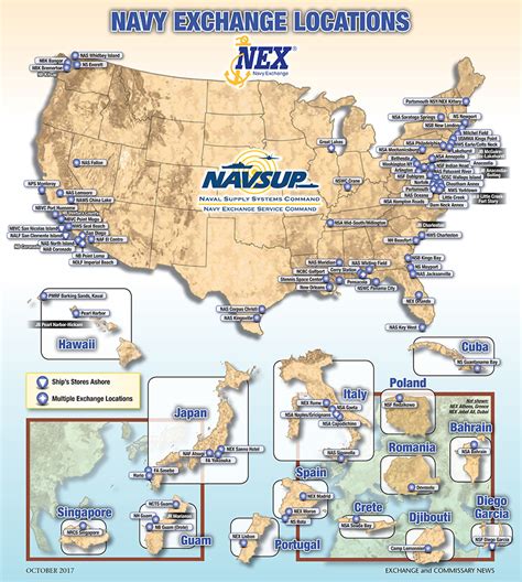 Navy Exchange Locations map