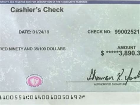 Navy Federal Credit Union Cashier Check Image 1