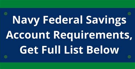 Navy Federal Savings Account Overview