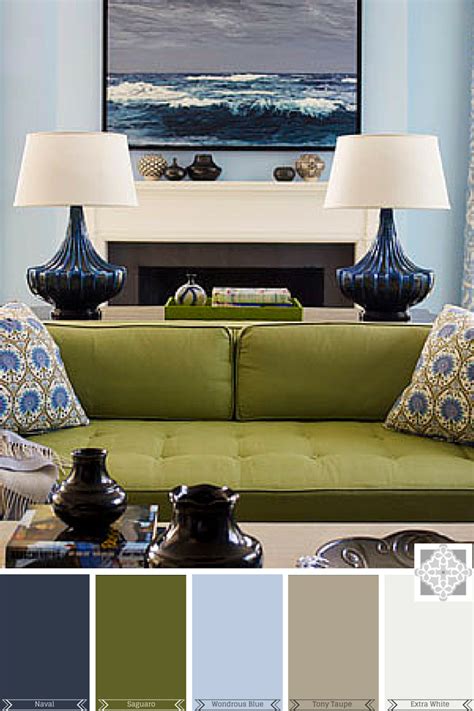 Navy Green Interior Decor