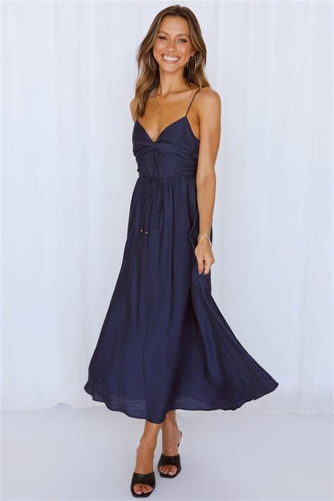 Navy Midi Dress Formal Look