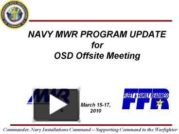 Navy MWR Program Community