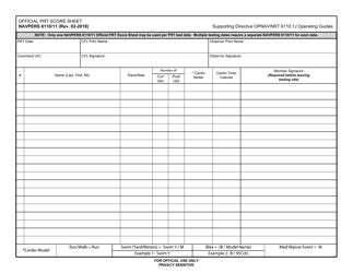 Navy PRT Score Sheet Example