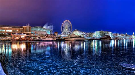 Navy Pier At Night