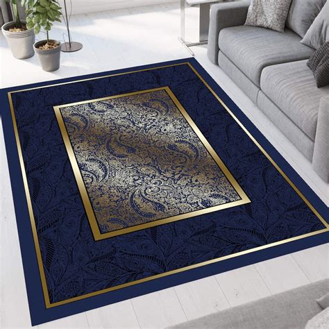 Navy Rug in a Living Room