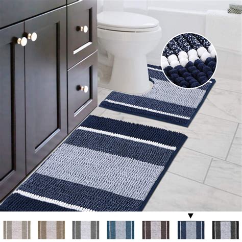 Navy Rug in a Bathroom