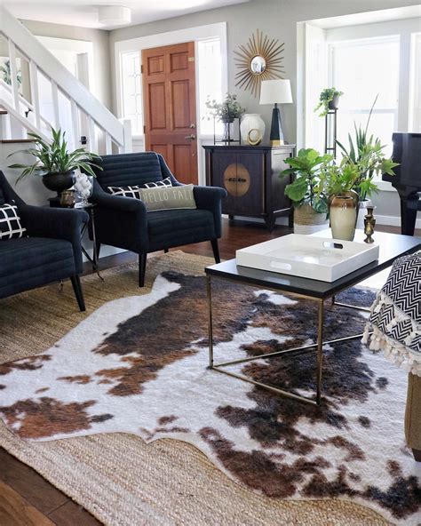 Navy Rug in Rustic Decor