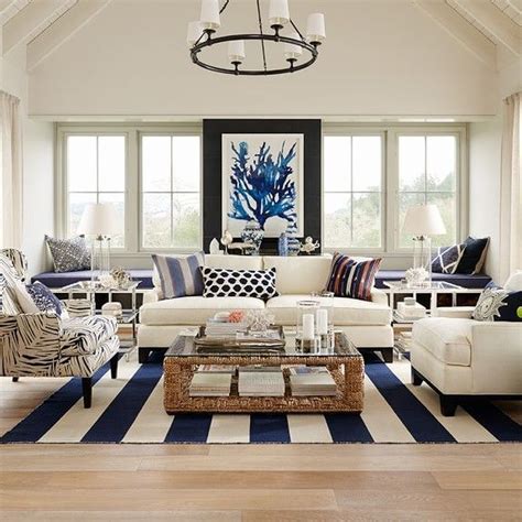 Coastal Navy Sofa Design