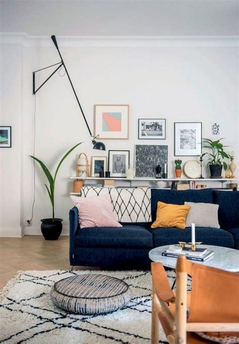 Scandinavian Navy Sofa Look