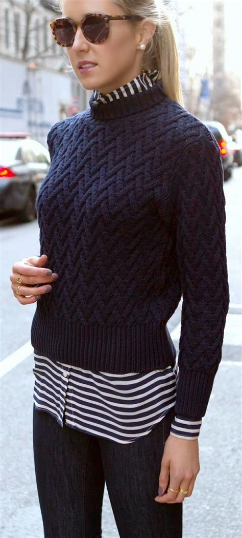 Navy Sweater Fashion