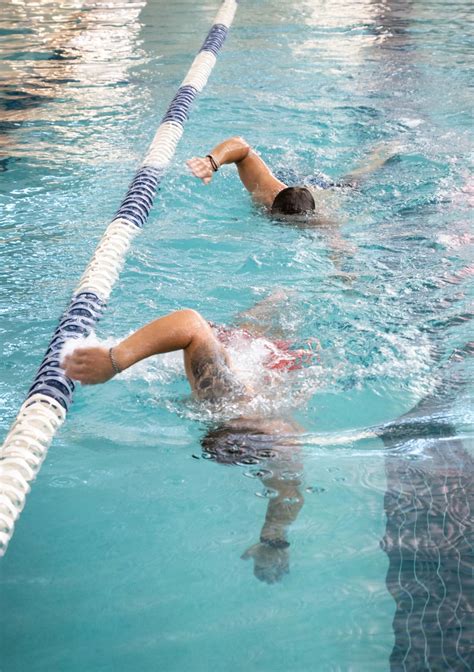 Participants completing the swimming challenge