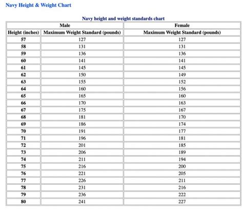 Navy Weight Requirements: Body Fat Percentage