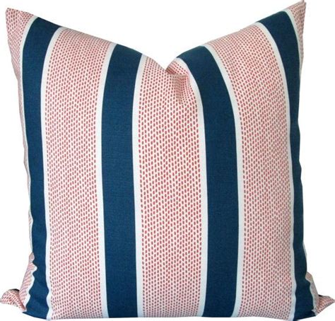 Navy and Coral Throw Pillows